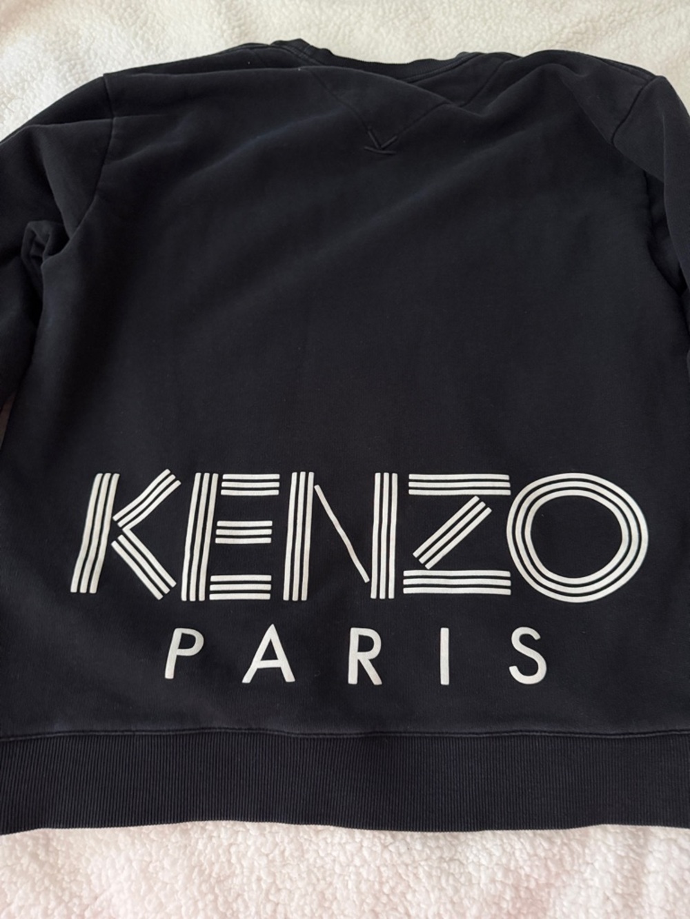 Kenzo Black Crewneck Sweatshirt with White Paris Logo - Picture 7 of 9